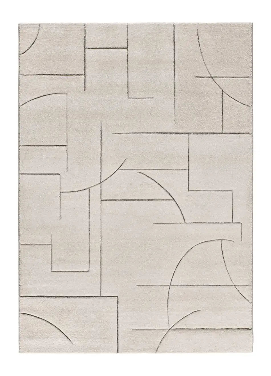 Atticgo Alfombra geométrica a trazos Lena 40264 Crema