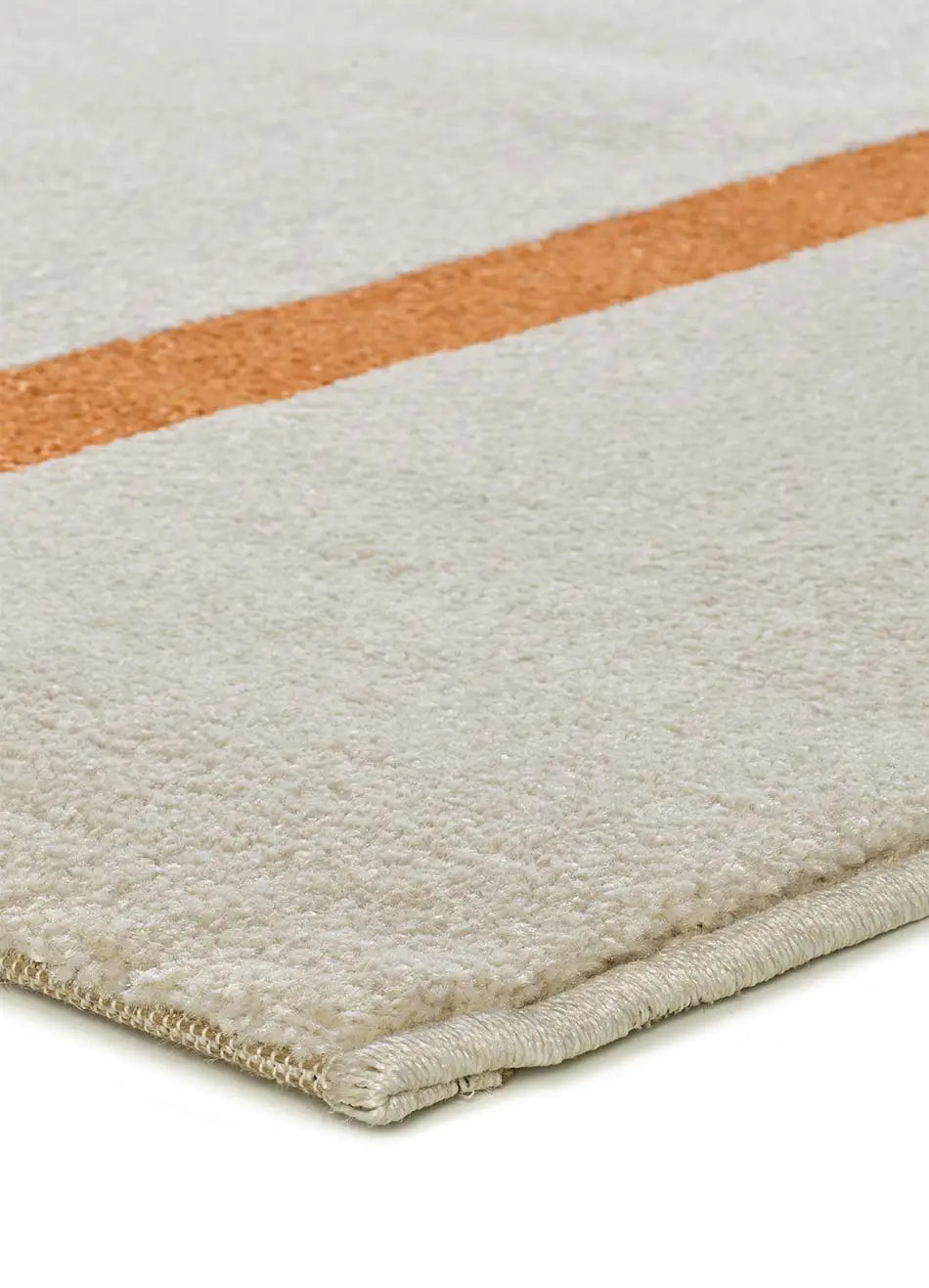 Alfombra geométrica esquina Lessia Linea Naranja y Negro Atticgo