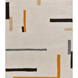 Alfombra geométrica Lessia Linea Naranja y Negro Atticgo