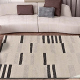 Alfombra geométrica salón Lessia Mosaica Gris y Negro Atticgo