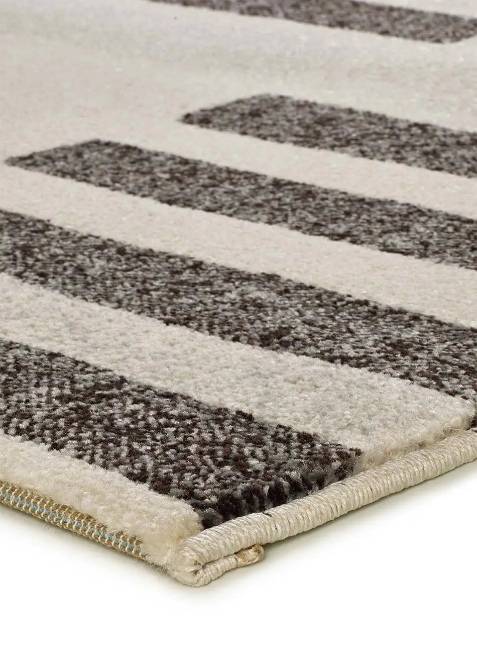 Alfombra geométrica esquina Lessia Mosaica Gris y Negro Atticgo