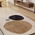Alfombra abstracta salón círculos Lessia Peblinne Beige y Negro Atticgo