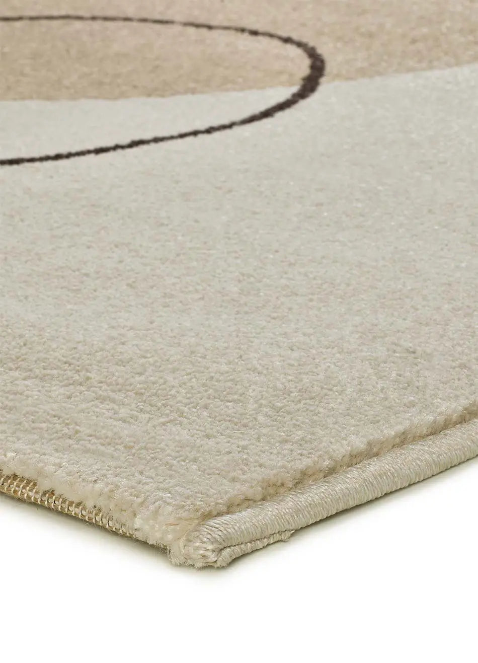 Alfombra abstracta esquina círculos Lessia Peblinne Beige y Negro Atticgo