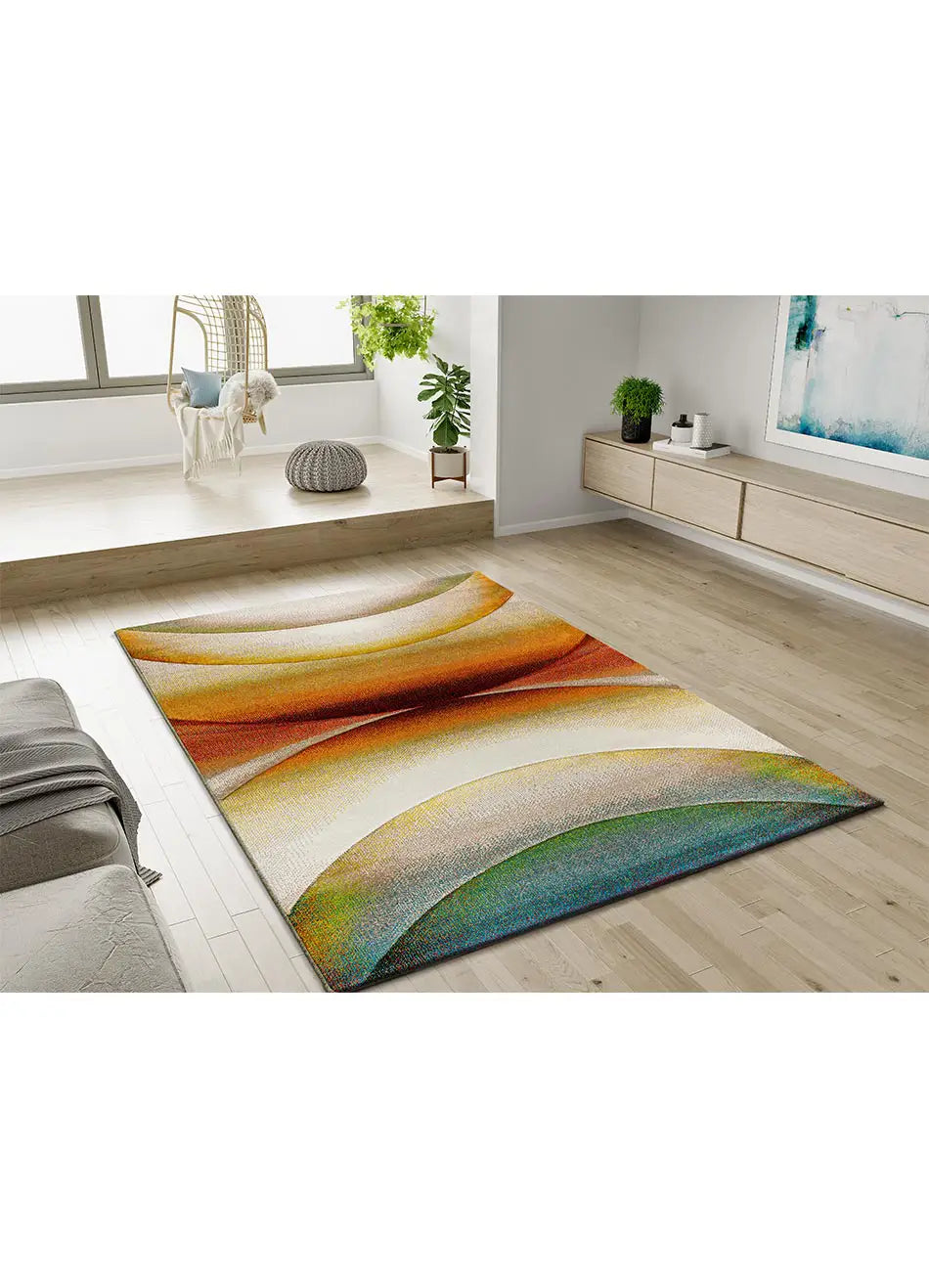 Atticgo Alfombra con curvas Libet 40400 Multicolor ambiente salón