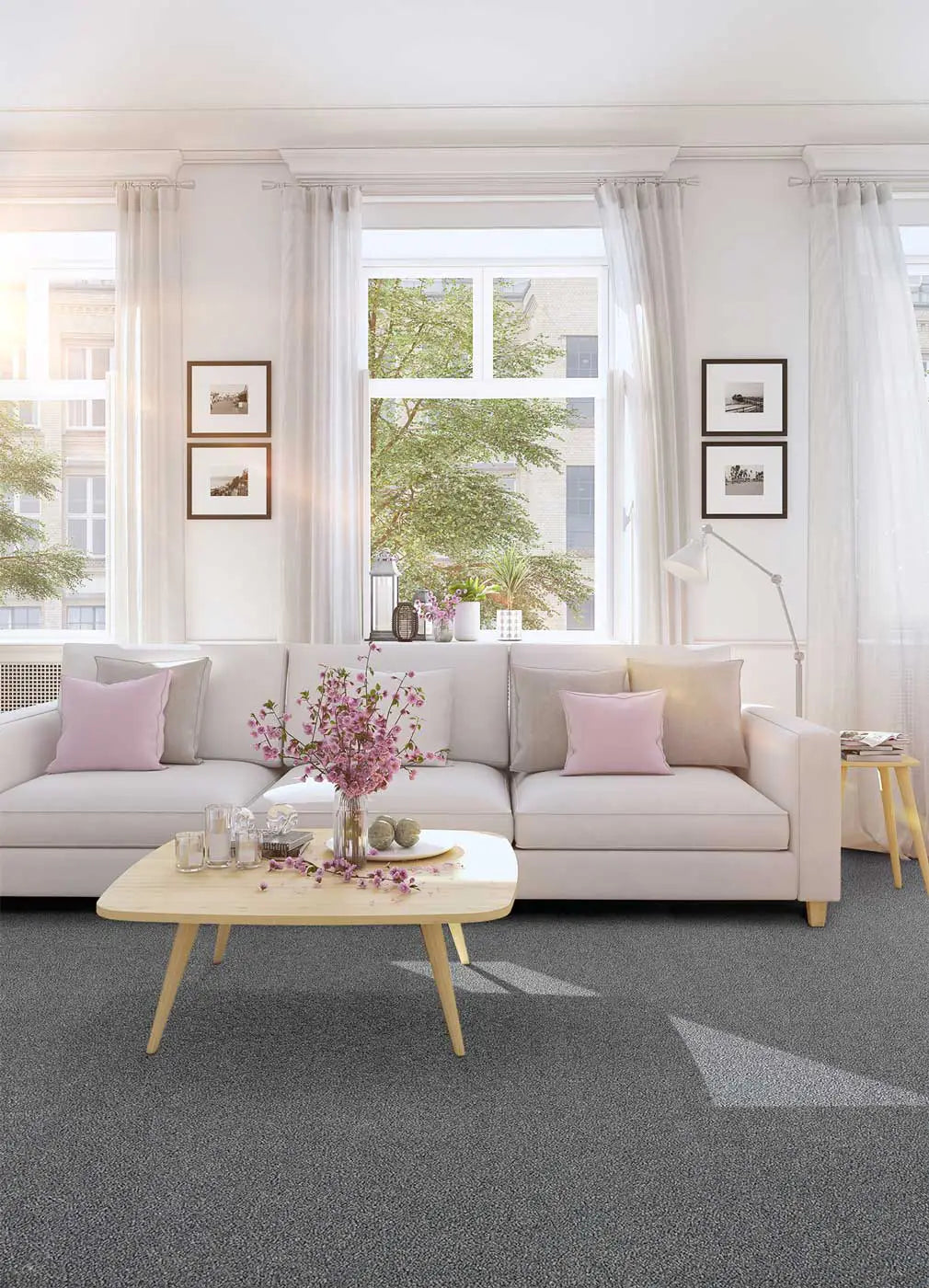 Alfombra a medida Lily Liso Antracita Ambiente | Atticgo