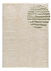 Atticgo Alfombra estilo escandinavo, reciclada y con relieve Lima 3500 Crema lupa