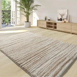 Atticgo Alfombra estilo escandinavo, reciclada y con relieve Lima 3501 Beige ambiente salón