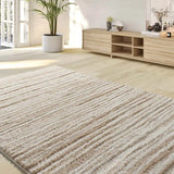 Atticgo Alfombra estilo escandinavo, reciclada y con relieve Lima 3501 Beige ambiente