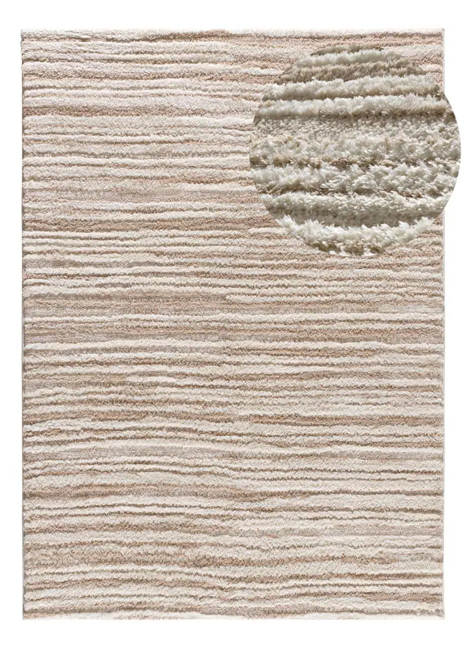 Atticgo Alfombra estilo escandinavo, reciclada y con relieve Lima 3501 Beige lupa