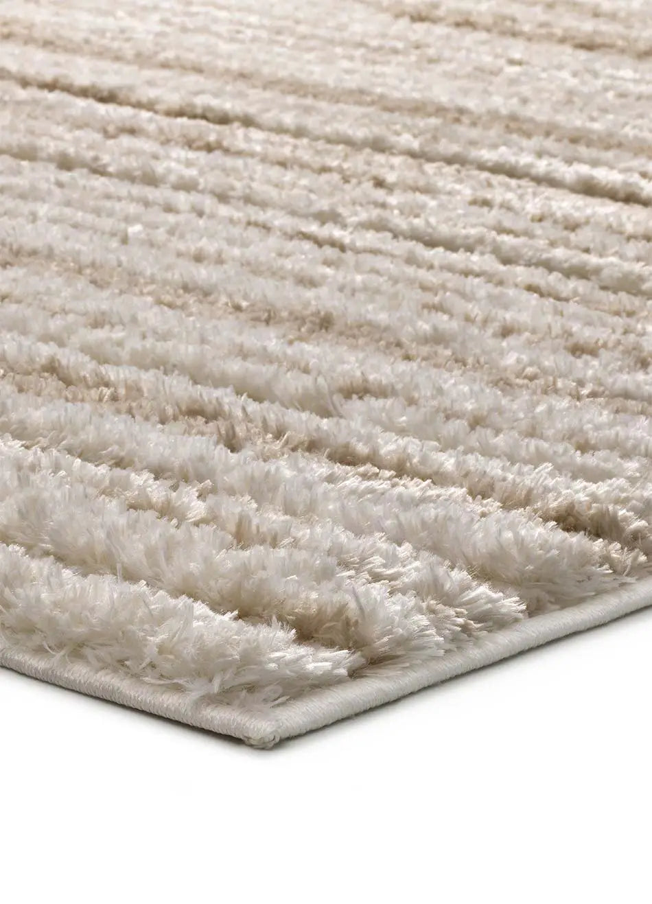 Atticgo Alfombra estilo escandinavo, reciclada y con relieve Lima 3501 Beige esquina