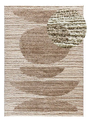 Atticgo Alfombra estilo escandinavo, reciclada y con relieve Lima 3502 Beige lupa
