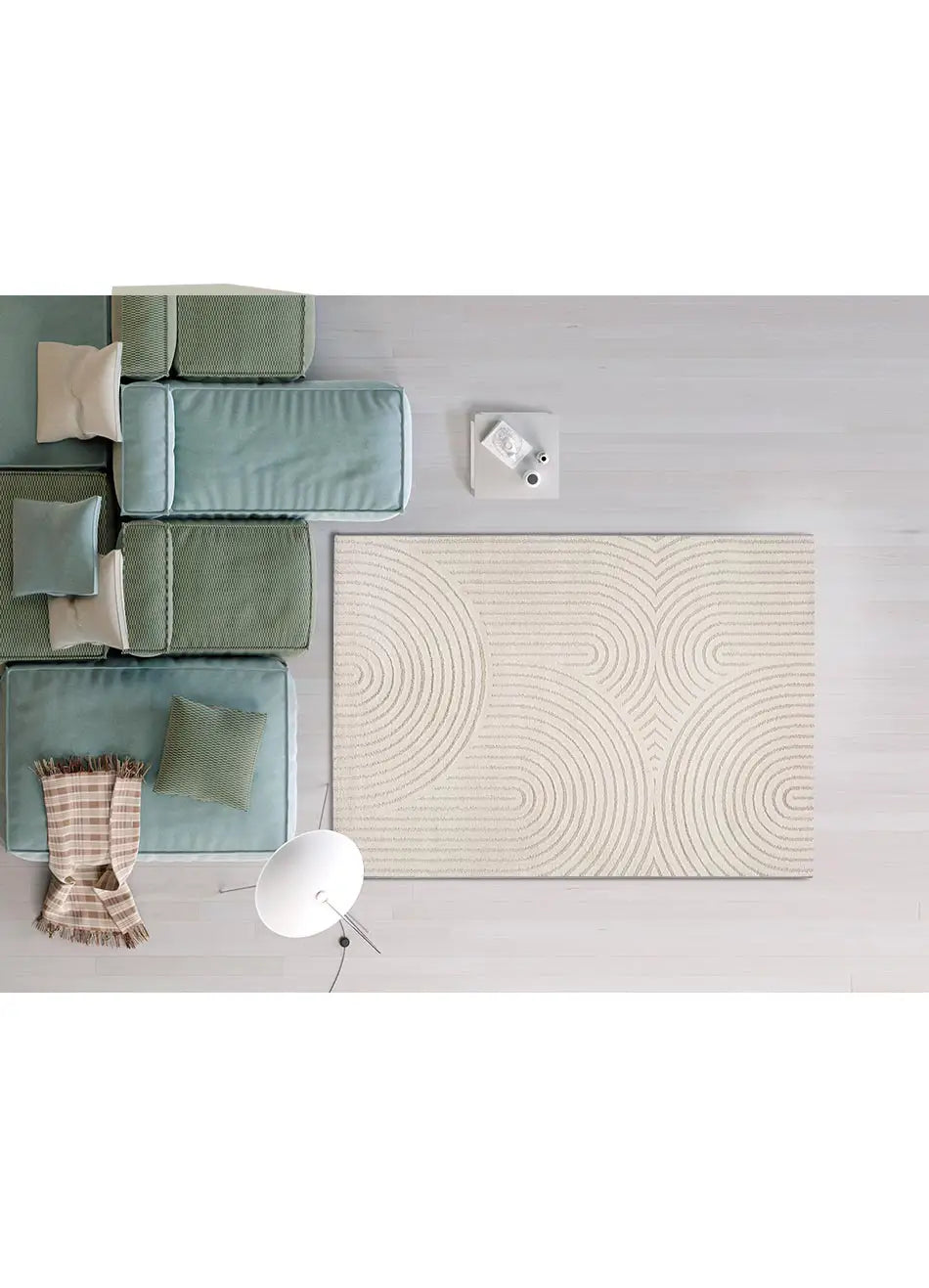 Alfombra salón o dormitorio estilo escandinavo con relieve Lina 59602 Blanco Atticgo