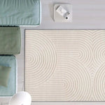 Alfombra salón estilo escandinavo con relieve Lina 59602 Blanco Atticgo