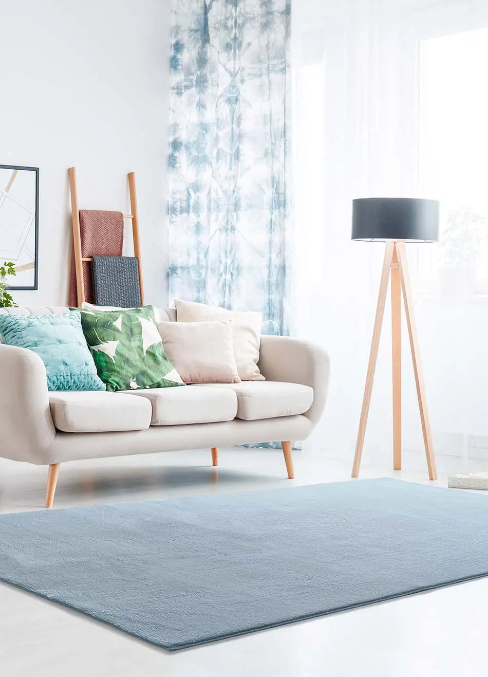 Alfombra Loft Liso Azul ambiente | Atticgo