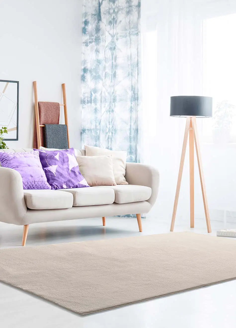 Alfombra a medida Loft Liso Blanco ambiente | Atticgo