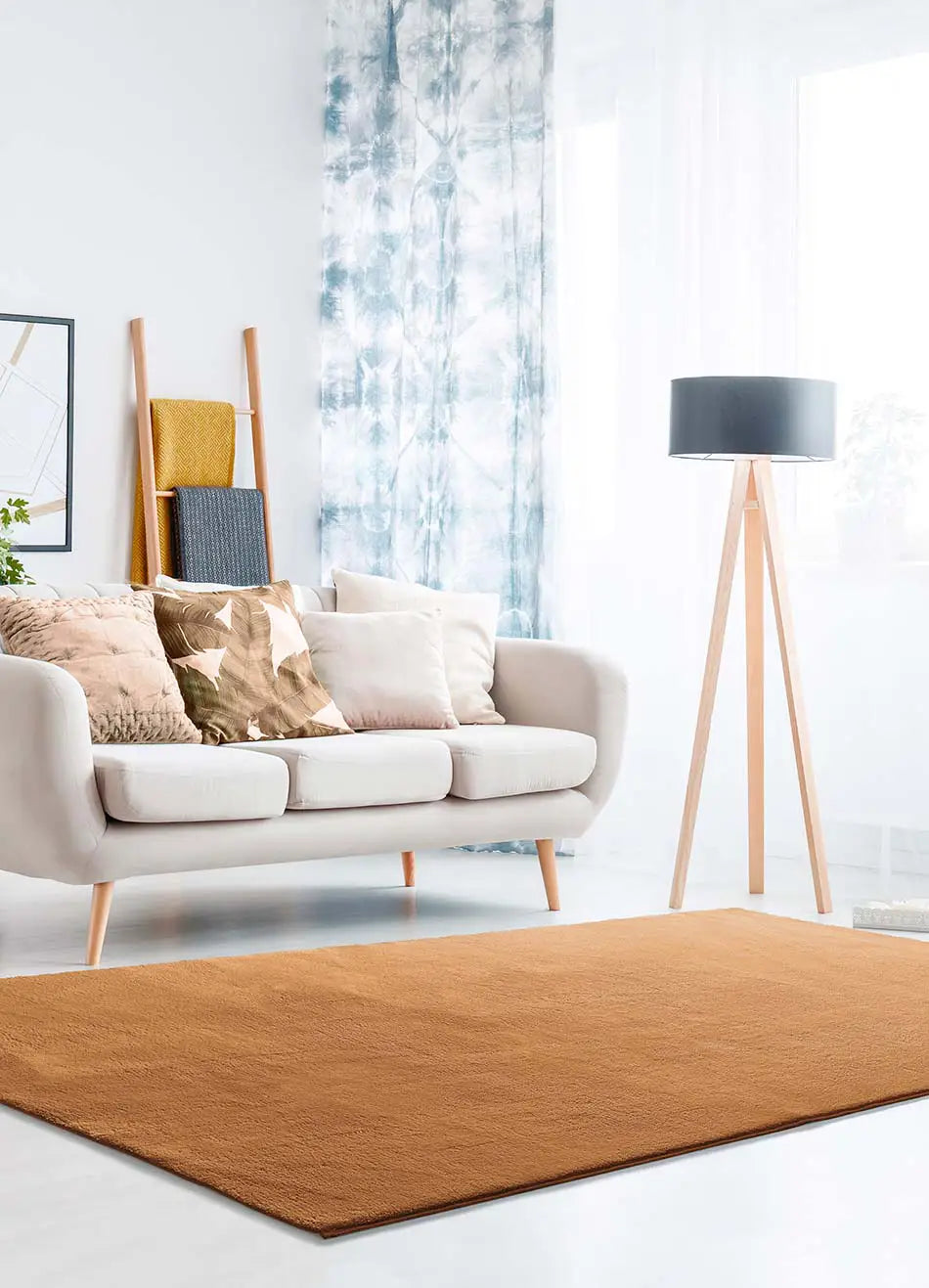 Alfombra a medida Loft Liso Cobre ambiente | Atticgo