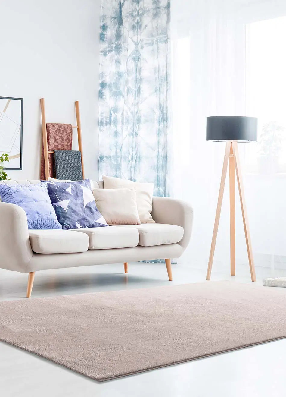 Alfombra salón lavable rosa empolvado Loft | Atticgo