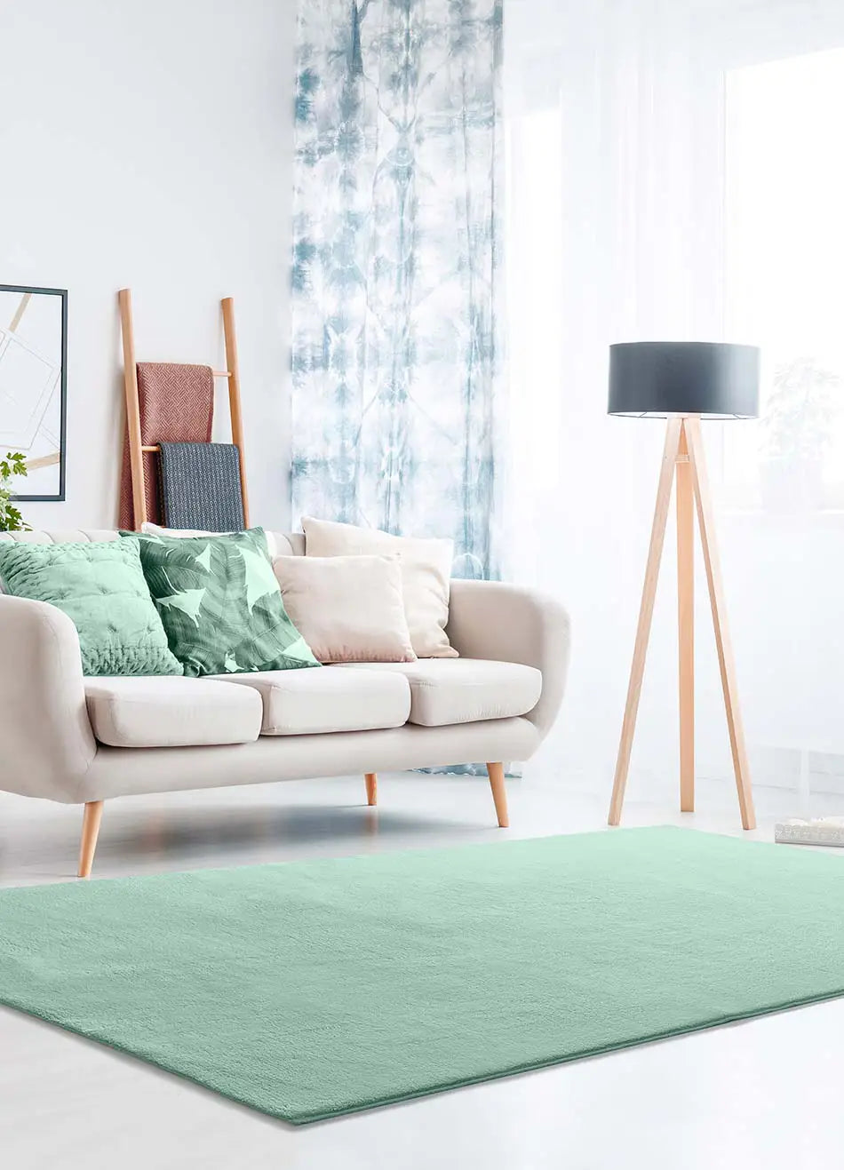 Alfombra a medida Loft Liso Verde ambiente | Atticgo