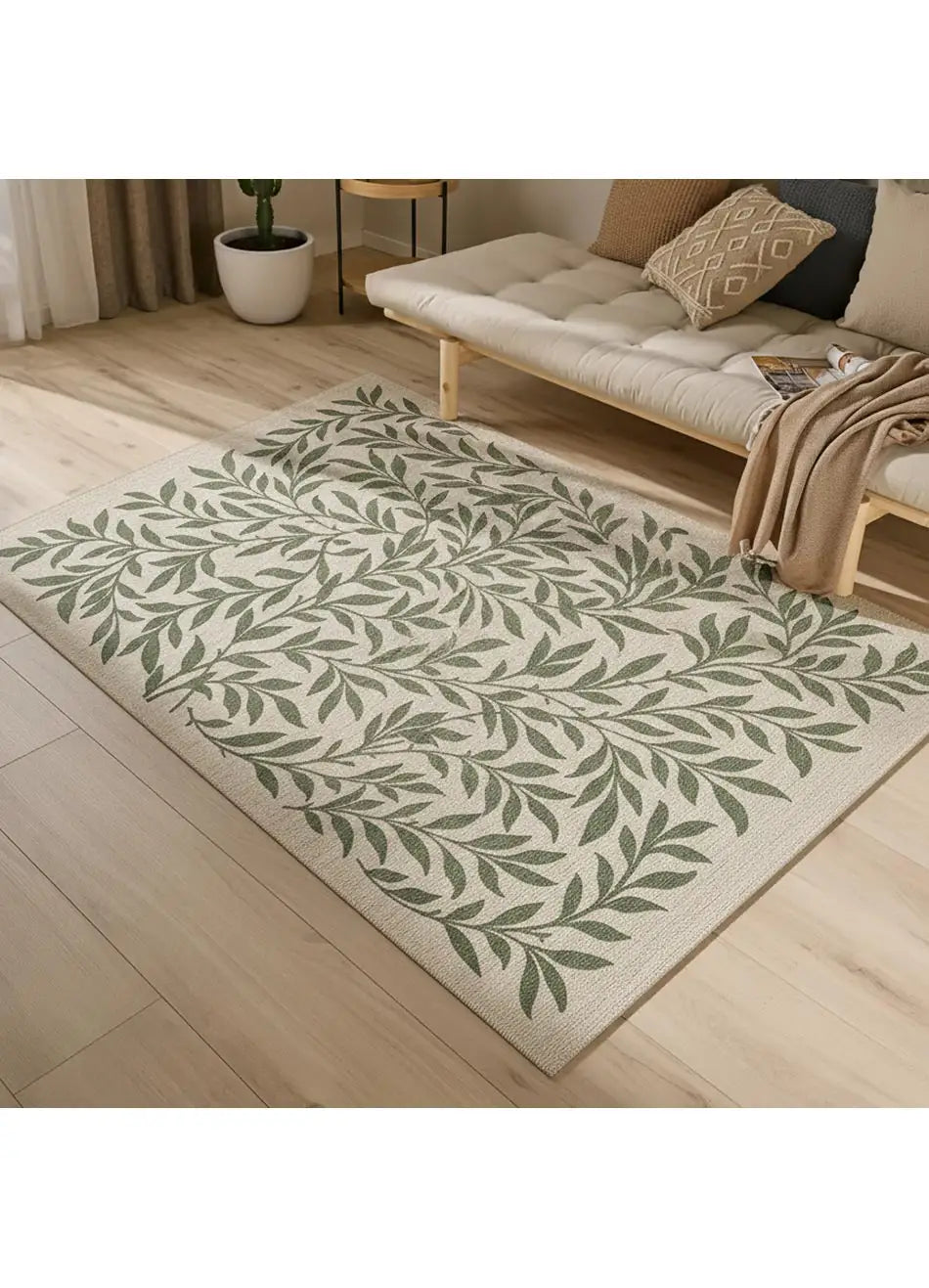Alfombra con motivos florales de salón Lua 3103 Verde Atticgo