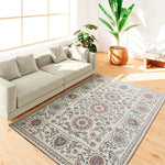 Alfombra clásica con motivos florales salón Lua 3104 Azul Atticgo 