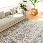 Alfombra clásica con motivos florales salón Lua 3104 Azul Atticgo 