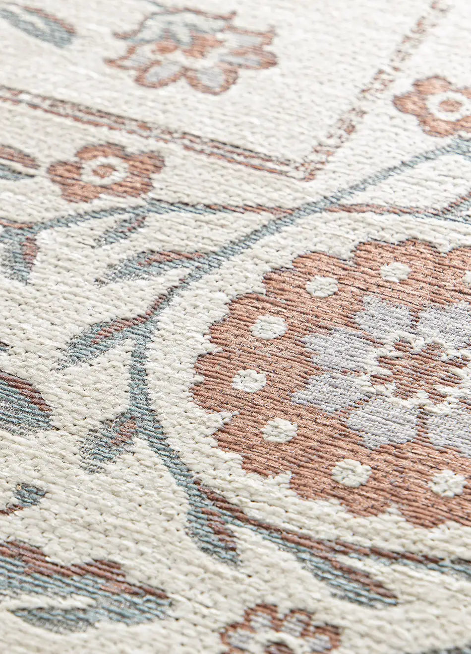 Alfombra clásica con motivos florales zoom Lua 3104 Azul Atticgo
