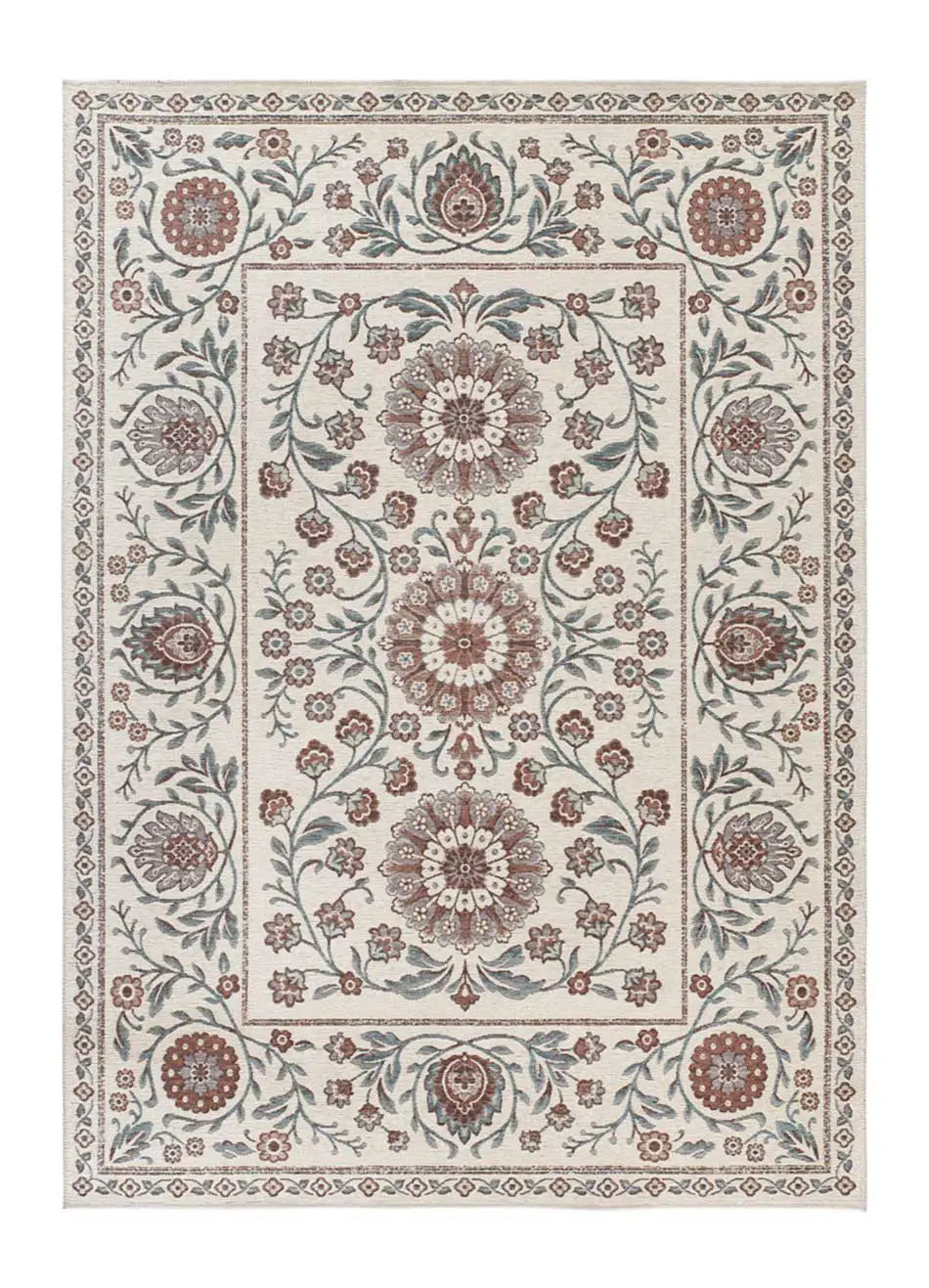 Alfombra clásica con motivos florales Lua 3104 Azul Atticgo