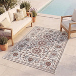 Alfombra de terraza clásica con motivos florales Lua 3104 Azul Atticgo