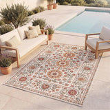 Alfombra de jardín clásica con motivos florales Lua 3104 Multicolor Atticgo