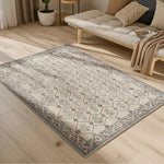 Alfombra clásica con motivos ornamentales para salón Lua 3108 Azul Atticgo