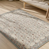 Alfombra clásica con motivos ornamentales salón Lua 3108 Azul Atticgo