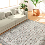 Alfombra clásica con motivos ornamentales salón Lua 3108 Azul Atticgo