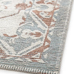 Alfombra clásica con motivos ornamentales esquina Lua 3108 Azul Atticgo