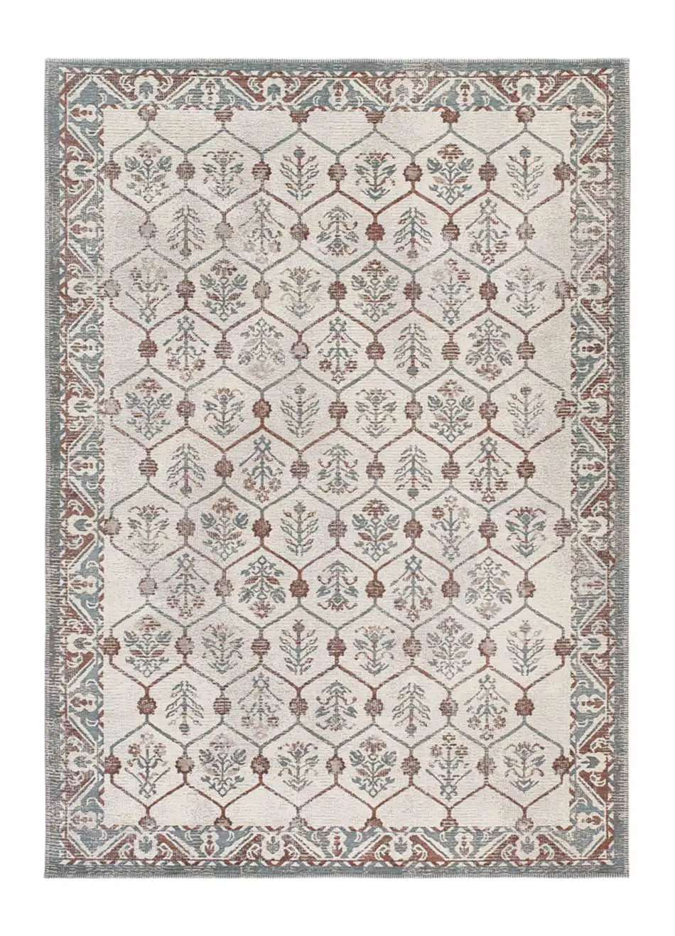 Alfombra clásica con motivos ornamentales Lua 3108 Azul Atticgo
