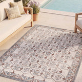 Alfombra de exterior de estilo vintage Lua 3108 Azul Atticgo