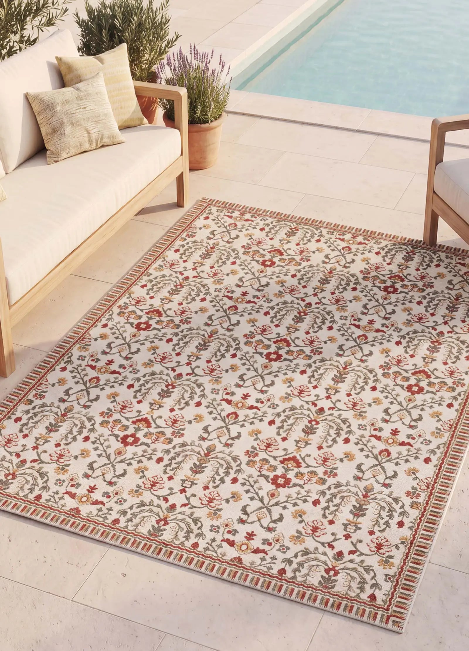 Alfombra de exterior de estilo vintage Lua 3109 Multicolor Atticgo
