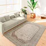 Alfombra vintage salón efecto desgastado Lua 3111 Plata Atticgo