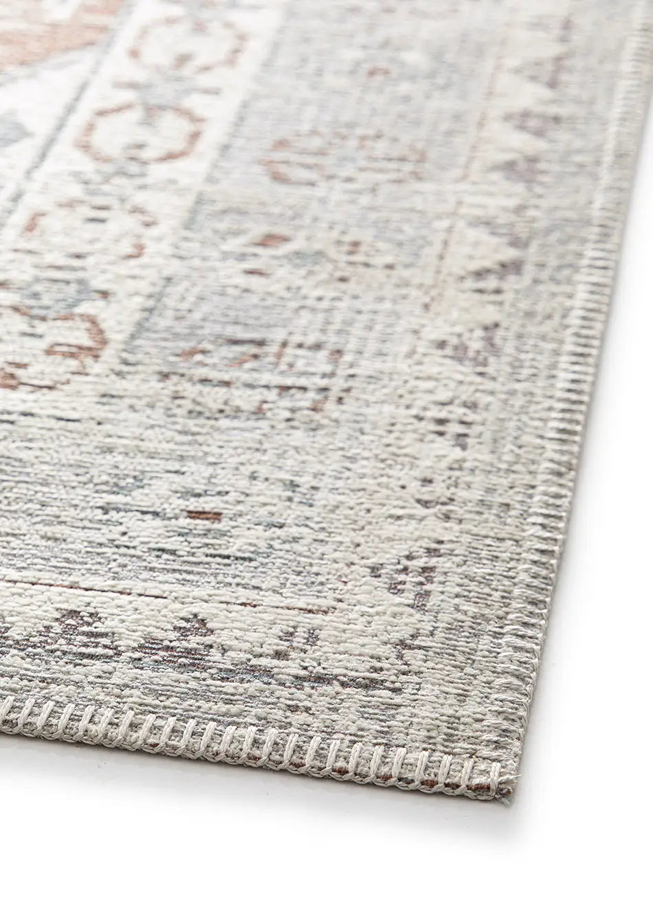 Alfombra vintage esquina efecto desgastado Lua 3111 Plata Atticgo