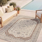 Alfombra de exterior vintage efecto desgastado Lua 3111 gris y caldera Atticgo