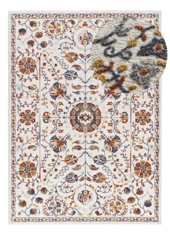Alfombra clásica multicolor con motivos florales Luly 13026 Atticgo