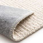 Alfombra lavable tejido en bucle Lumen Blanca reverso | Atticgo