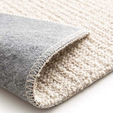 Alfombra lavable tejido en bucle Lumen Blanca reverso | Atticgo