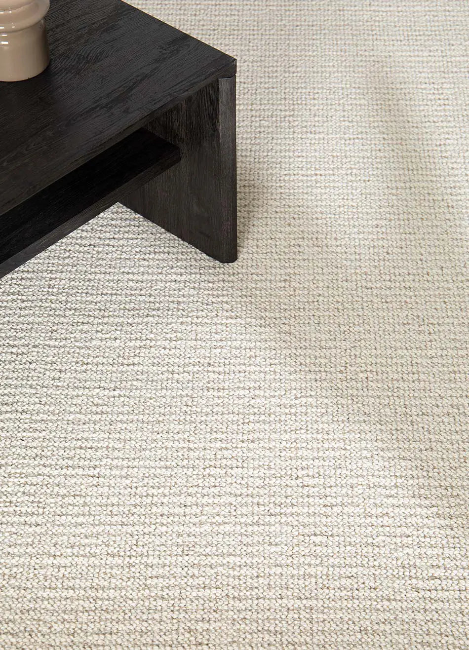 Alfombra lavable tejido en bucle Lumen Blanca detalle | Atticgo