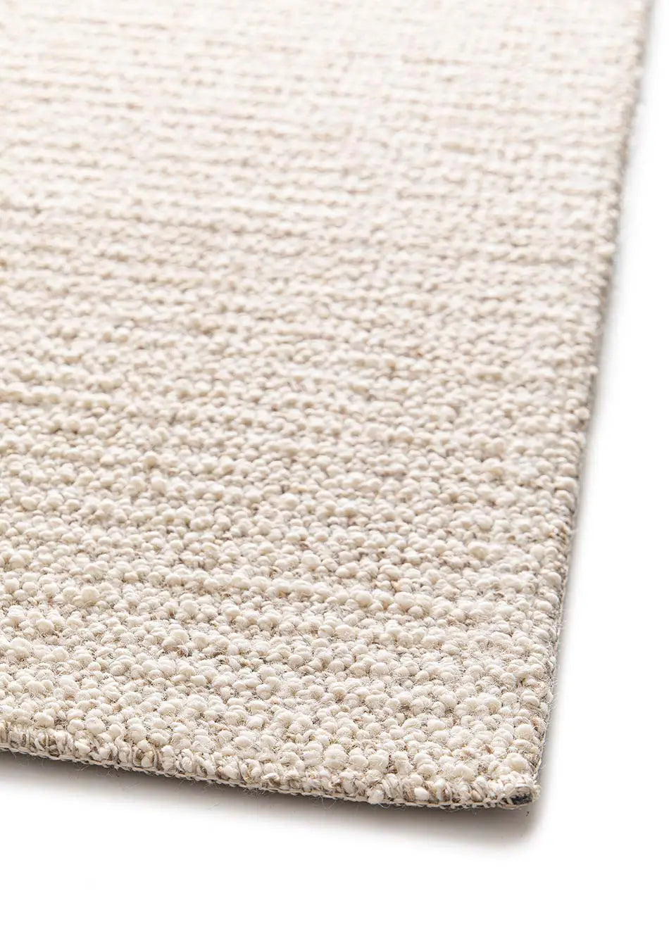 Alfombra lavable tejido en bucle Lumen Blanca esquina | Atticgo