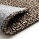 Alfombra lavable tejido en bucle Lumen Marrón esquina y reverso | Atticgo