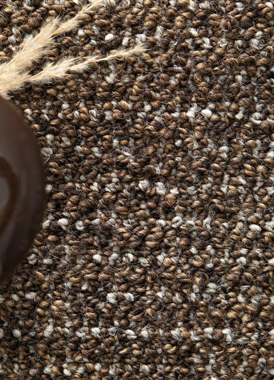 Alfombra lavable tejido en bucle Lumen Marrón detalles | Atticgo