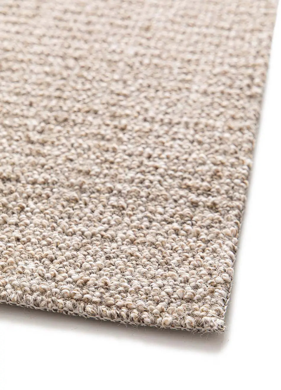 Alfombra lavable tejido en bucle Lumen Crema esquina detalle | Atticgo