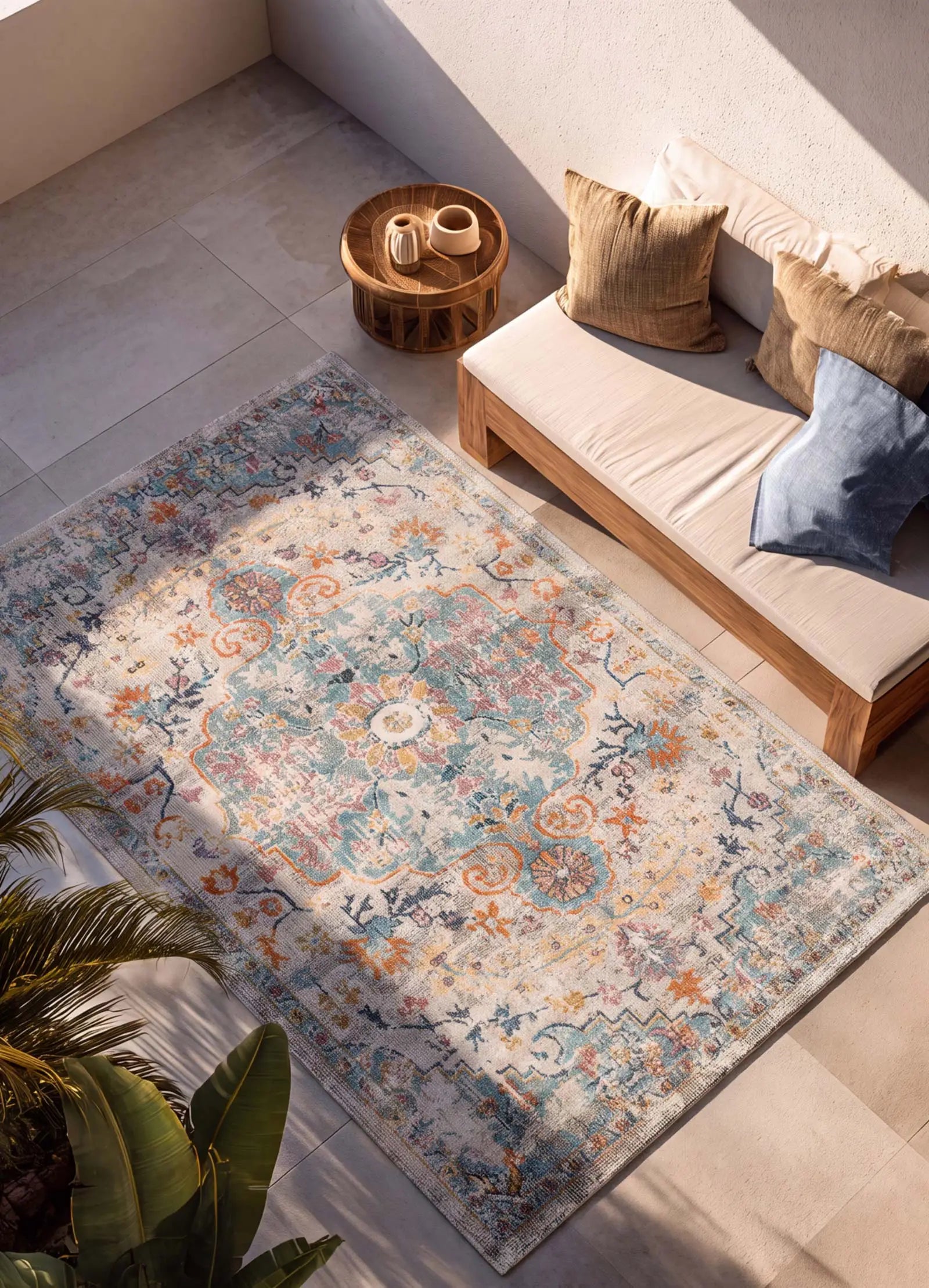 Alfombra vintage para exterior Luna 20157 Multi Atticgo