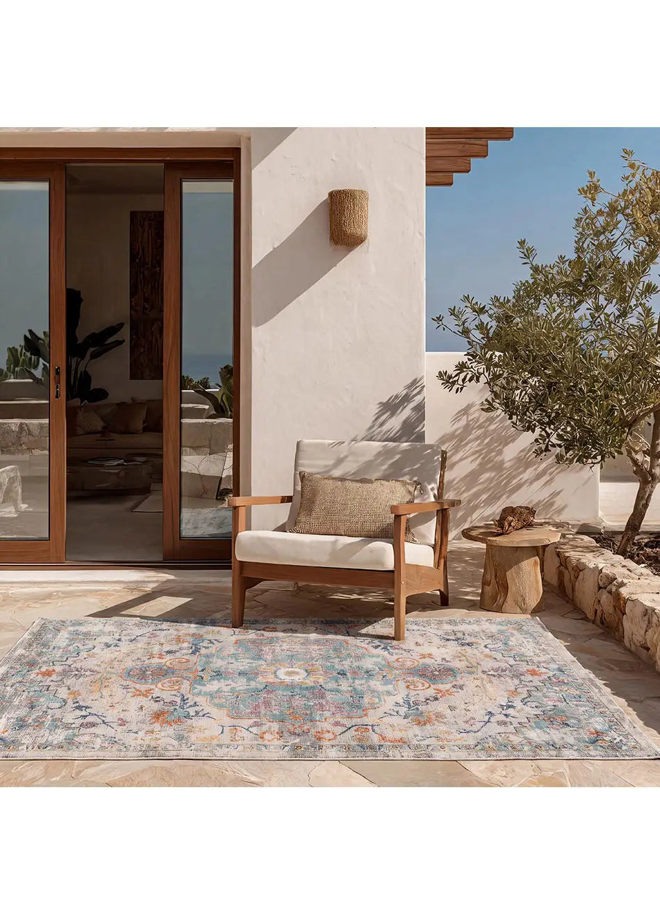 Alfombra vintage para exterior Luna 20157 Multicolor Atticgo