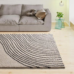 Alfombra shaggy salón ondas Lush Coastalina Blanco Atticgo